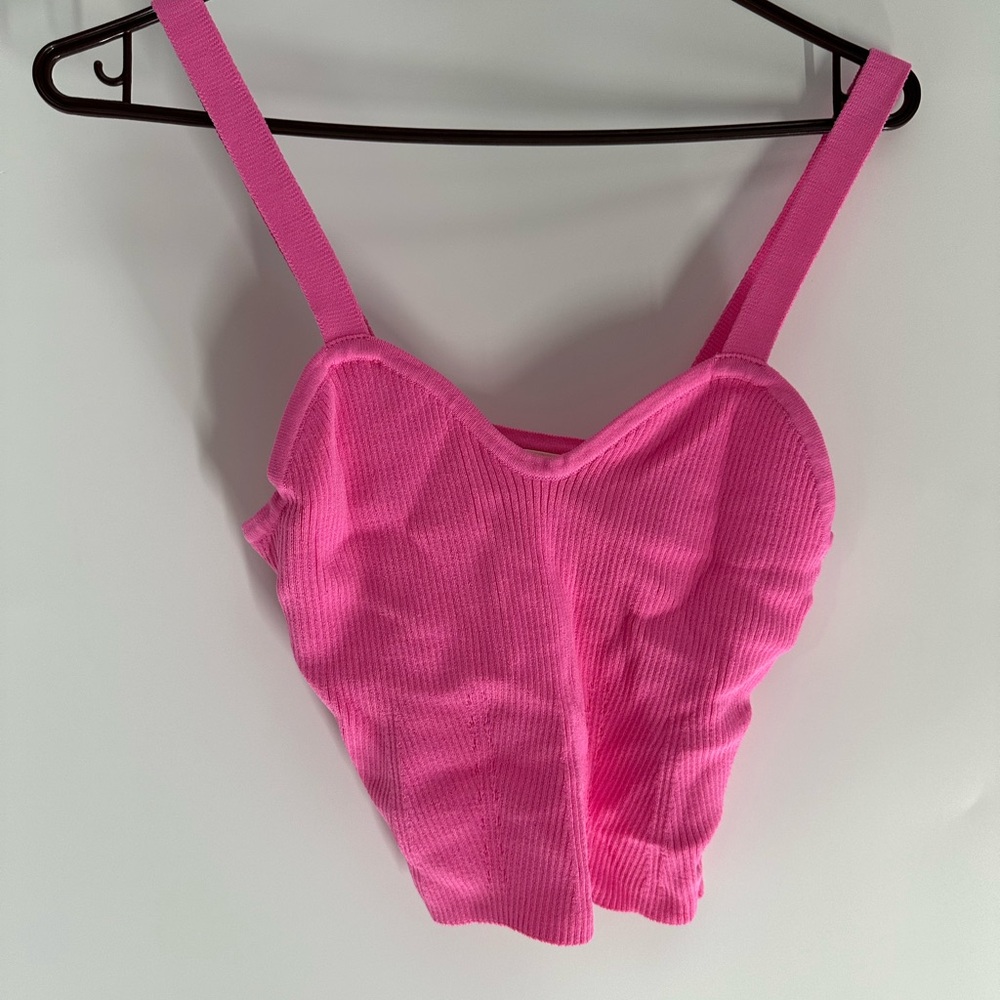 Altar'd State Pink Ribbed Top